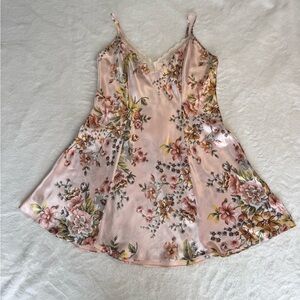 Vintage Gold Tag Victoria’s Secret floral satin and lace slip